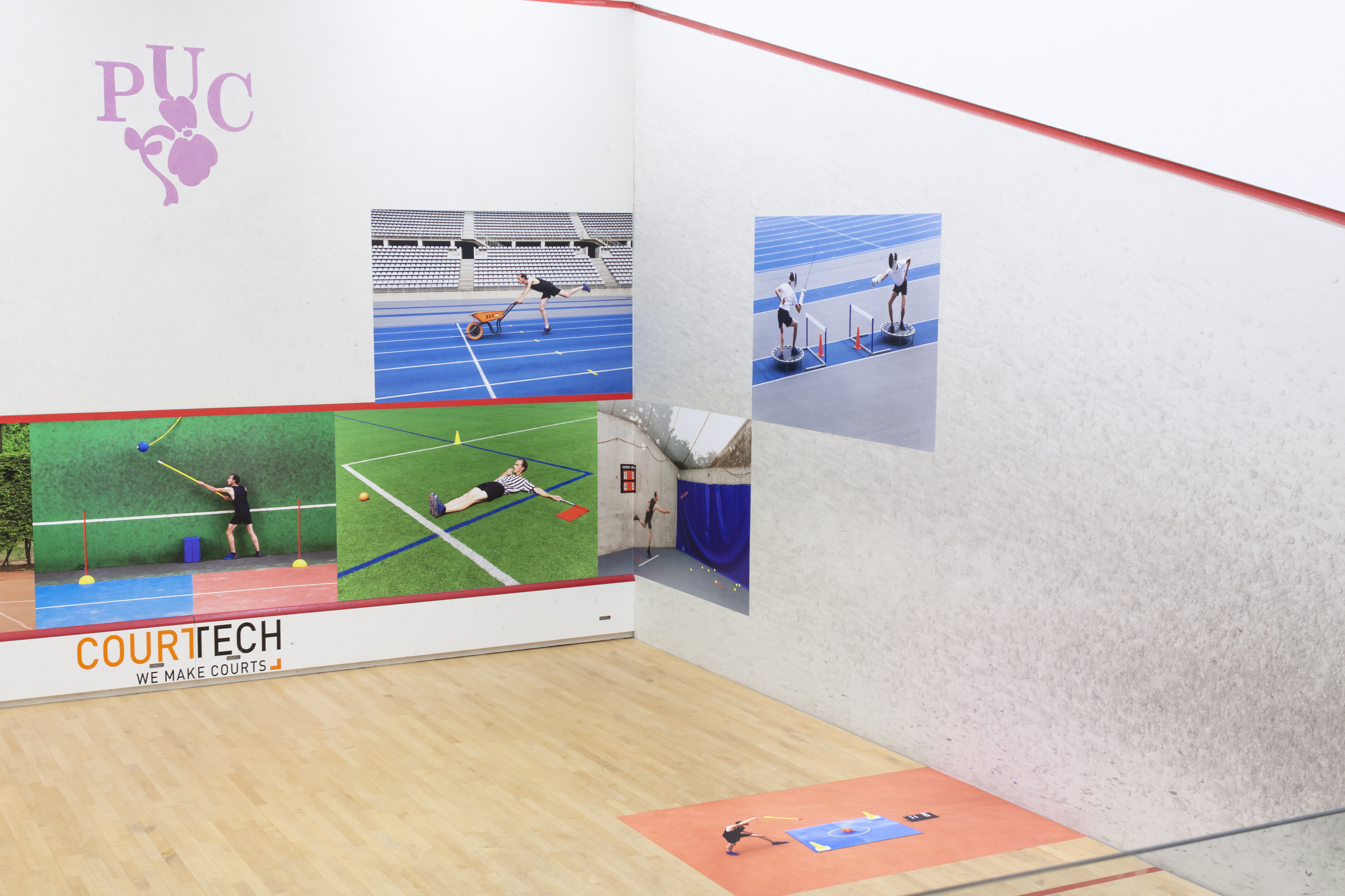 Exhibition view - Squash court - Festival Formes Olympiques X PUC – Charlety stadium - Paris, 2023