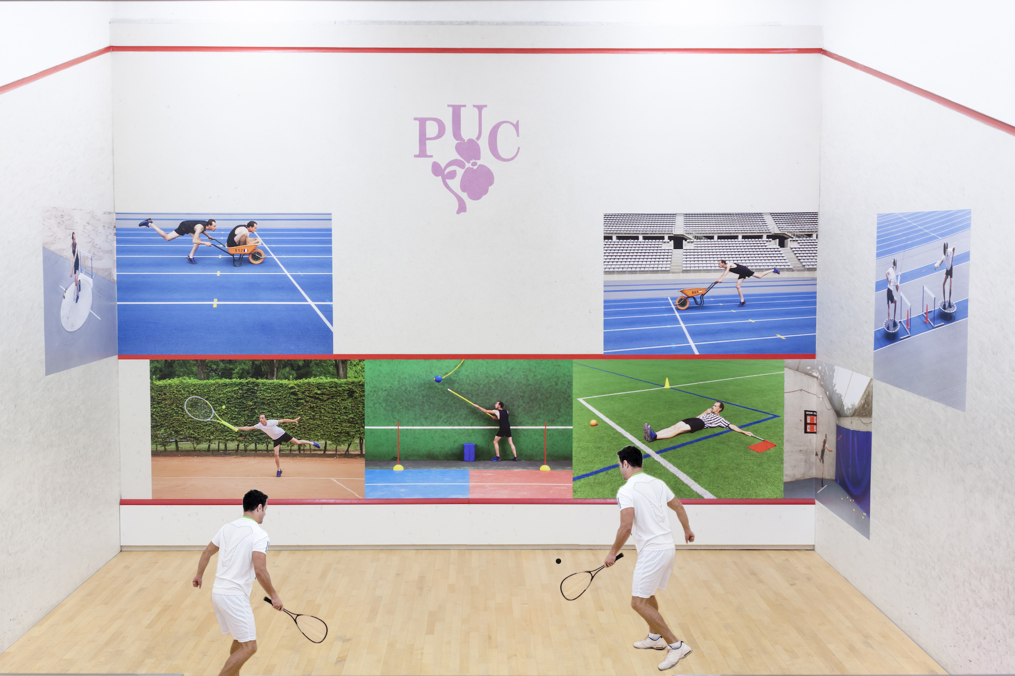 Exhibition view - Squash court - Festival Formes Olympiques X PUC – Charlety stadium - Paris